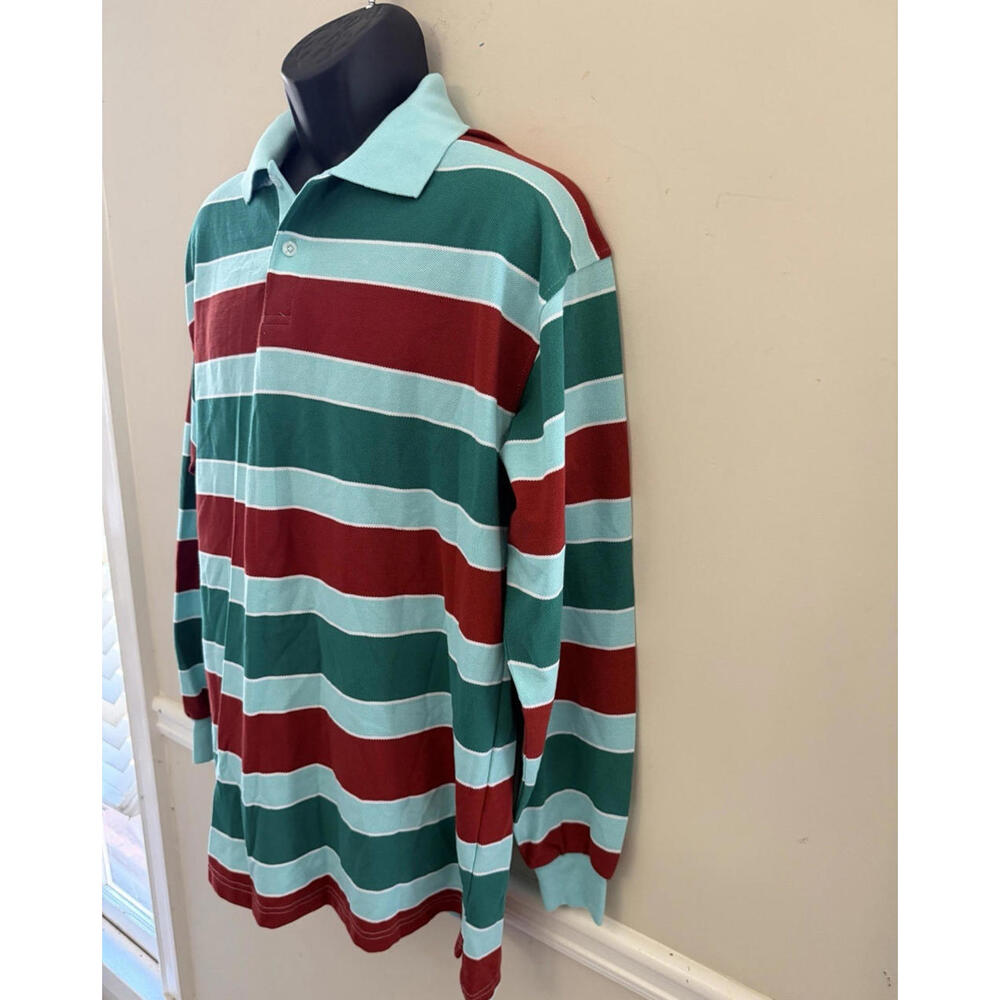 Empire Bigland Polo Shirt Men's XL Multicolor Striped Long Sleeves Collar NWT